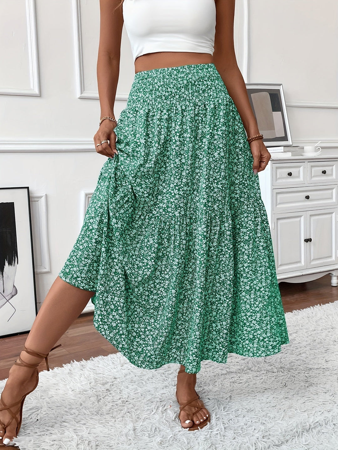 Tahlia | Tiered Floral Maxi Skirt