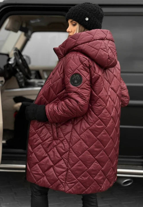 Amber | Elegant Quilted Down Jacket with Hood