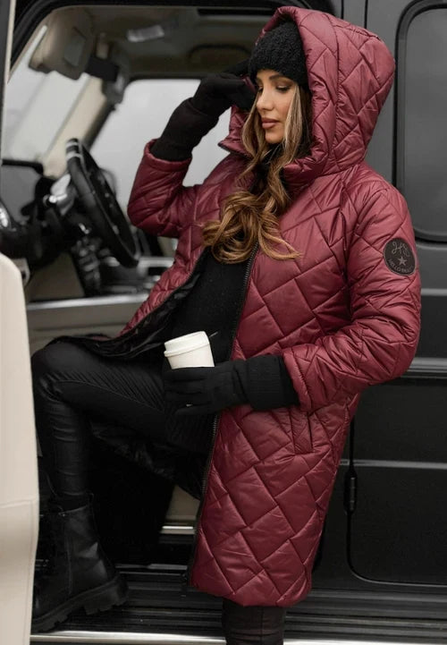 Amber | Elegant Quilted Down Jacket with Hood