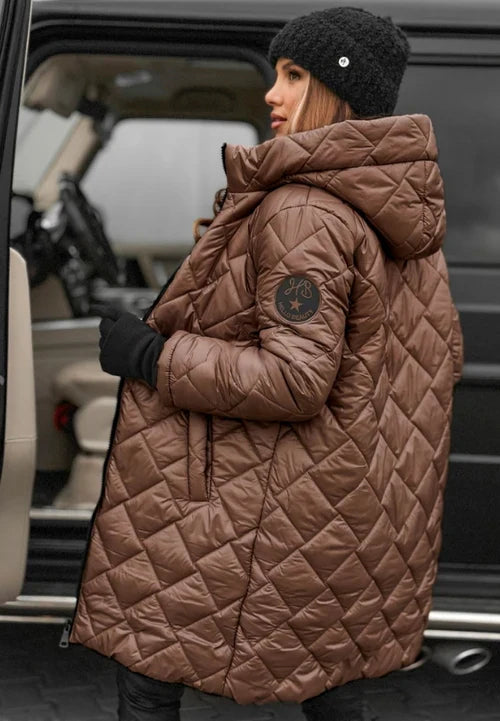 Amber | Elegant Quilted Down Jacket with Hood