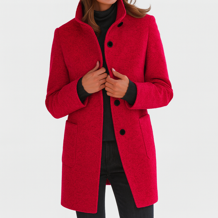 Freya | High Collar Jacket in Wool Blend