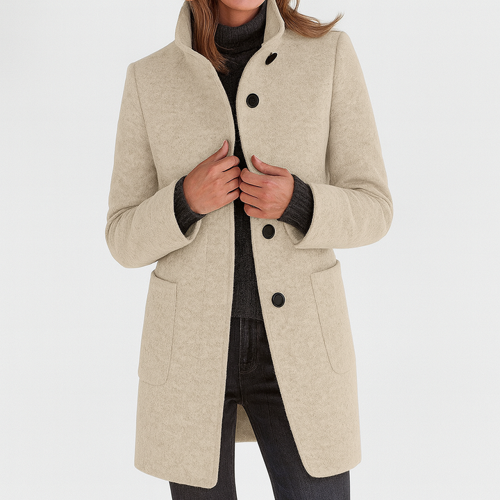 Freya | High Collar Jacket in Wool Blend