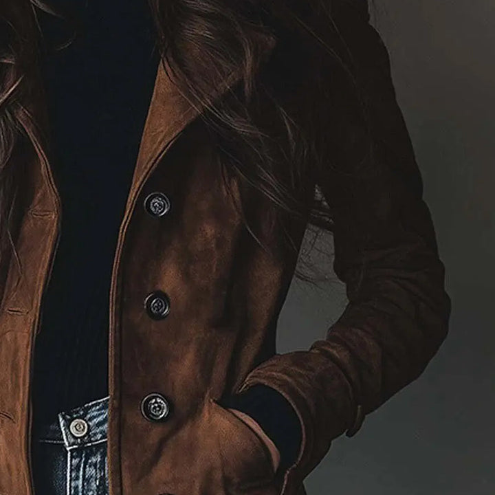 Amy - Vintage Suede Trench Coat