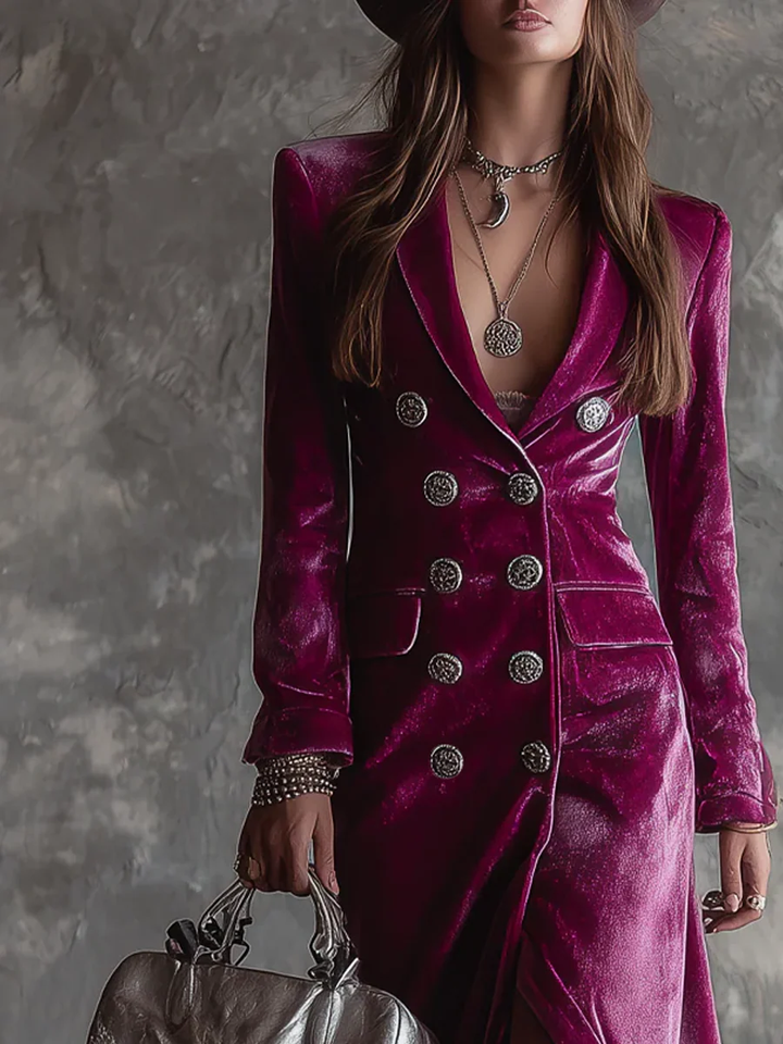 Stella | Velvet Blazer Maxi Dress
