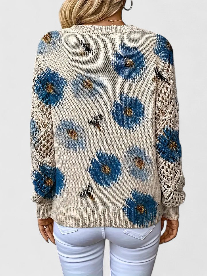 Adele | Elegant jumper with floral pattern